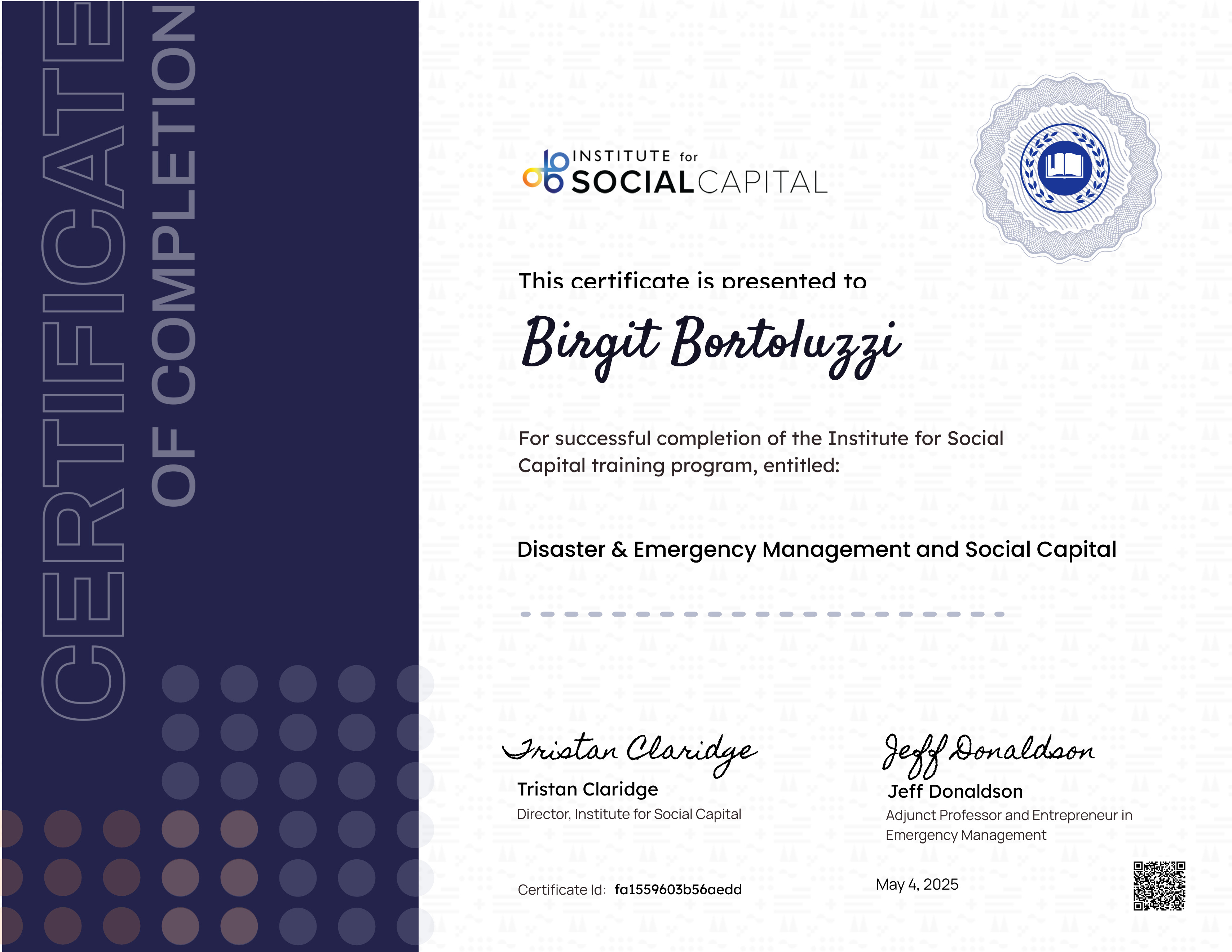 Disaster & Emergency Management and Social Capital